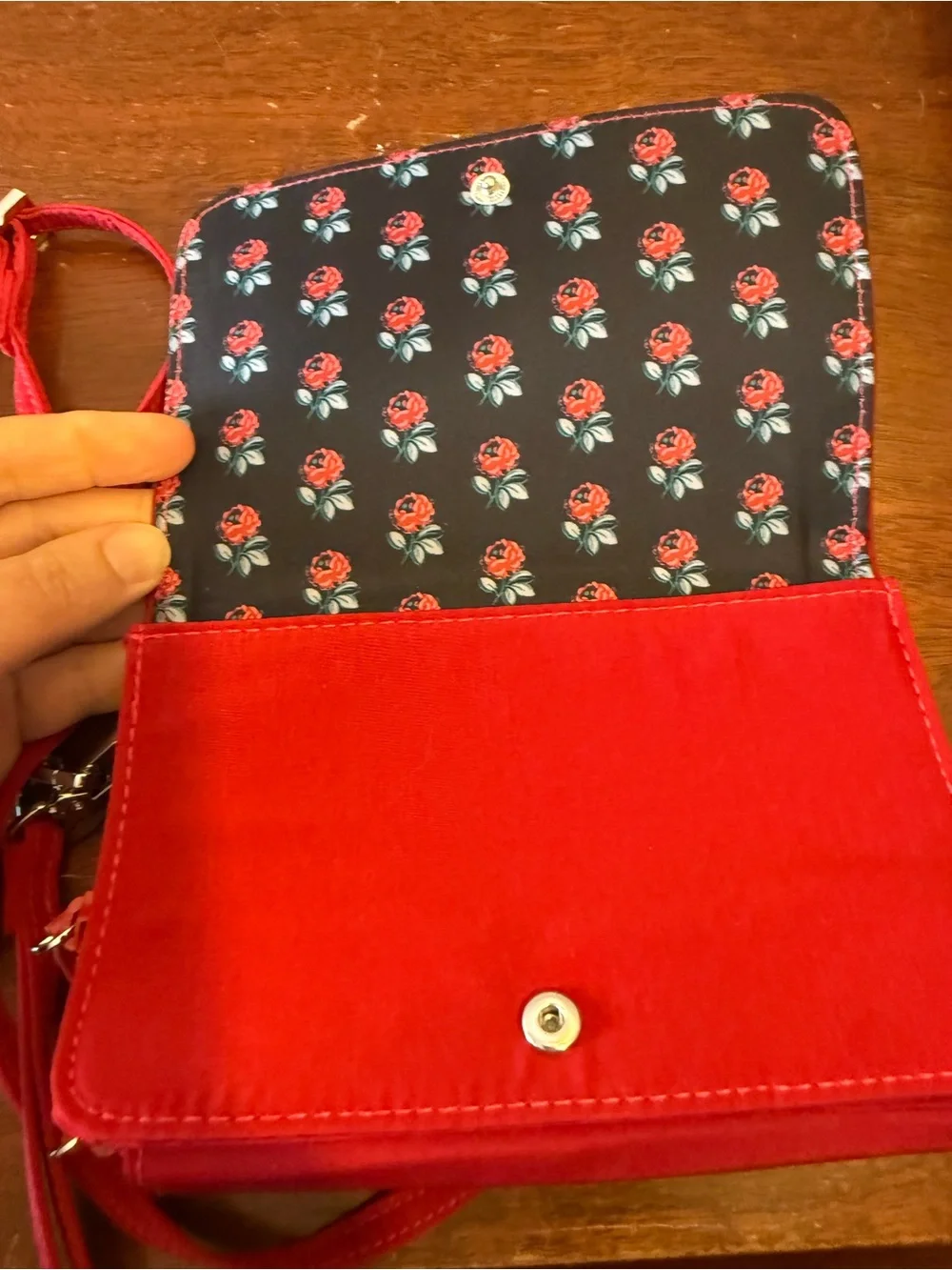 Vera Bradley Quilted Crossbody Wallet - Red